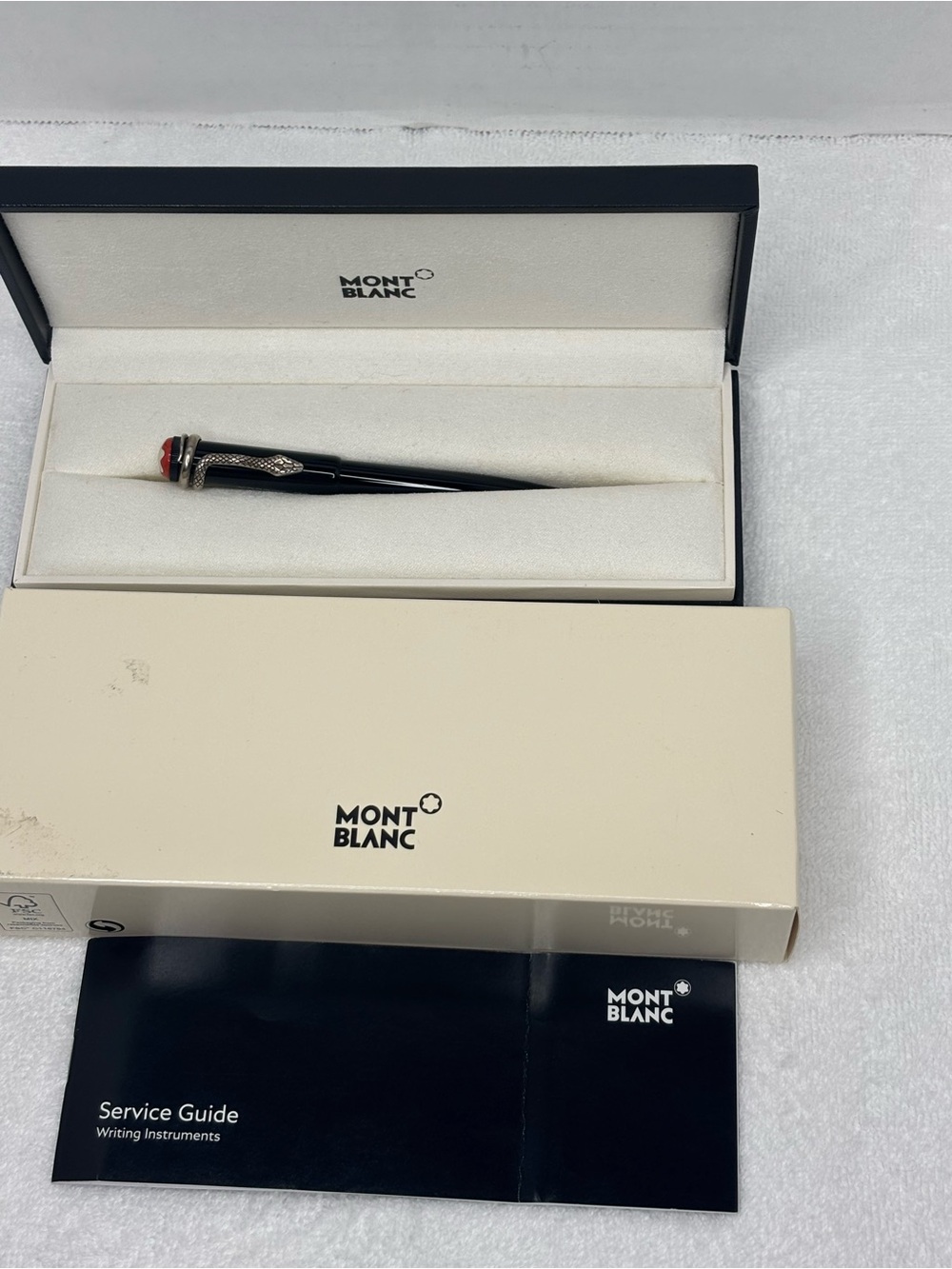 Montblanc Black Resin Pen with Red Cap Accent